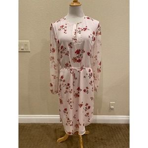 LAUREN RALPH LAUREN CHERRY BLOSSOM DRESS L/S  Sheer Sleeves Size 8